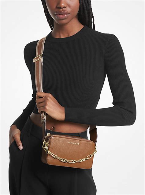 michael kors jet set camera bag mercer pebble|Jet Set Small Pebbled Leather Double.